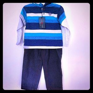 Swiss Cross Baby Boys 2 Piece Hoodie and Jeans Set Size 12 Minths